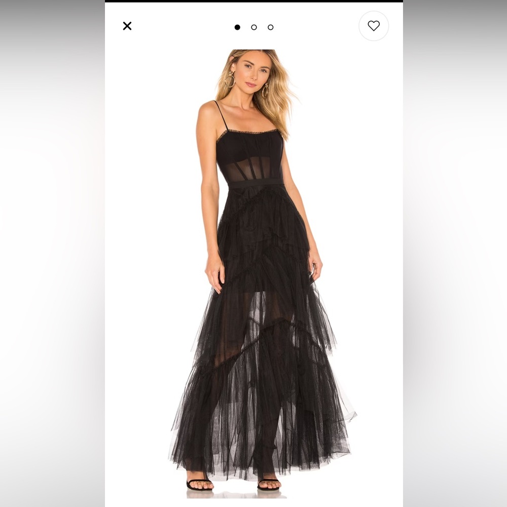 NWT BCBGMAXAZRIA Tulle corset essential gown in black size 4